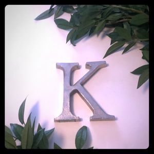 letter K silver decor piece
